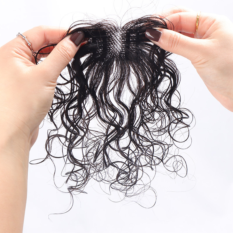 Top volumen dio kose za žene, prava ljudska kosa, ručno pletena, model 4x6 kovrčav, može se bojiti ili trajno