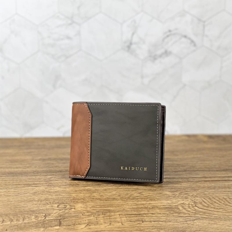 Portofel bărbați PU impermeabil, scurt, ultra-ușor 81,5 g, stil urban minimalist, pentru uz zilnic