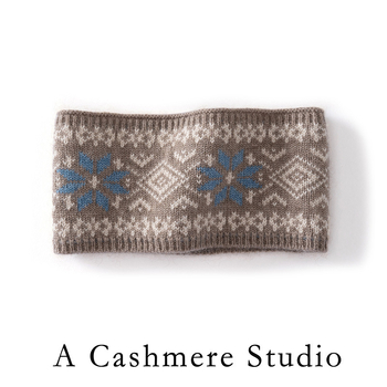 Korejskog stila pletena kašmirska traka za kosu s kariranim uzorkom, model mašna, široki rub, jesen 2025