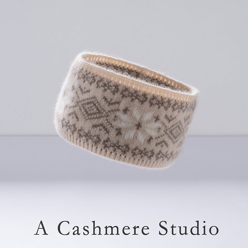 Korejskog stila pletena kašmirska traka za kosu s kariranim uzorkom, model mašna, široki rub, jesen 2025