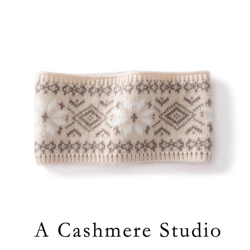 Korejskog stila pletena kašmirska traka za kosu s kariranim uzorkom, model mašna, široki rub, jesen 2025