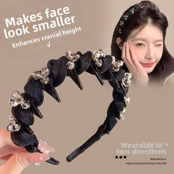 Diadem za kosu s kristalima, pletena kopča za kosu, ručno izrađena, elegantan stil za žene