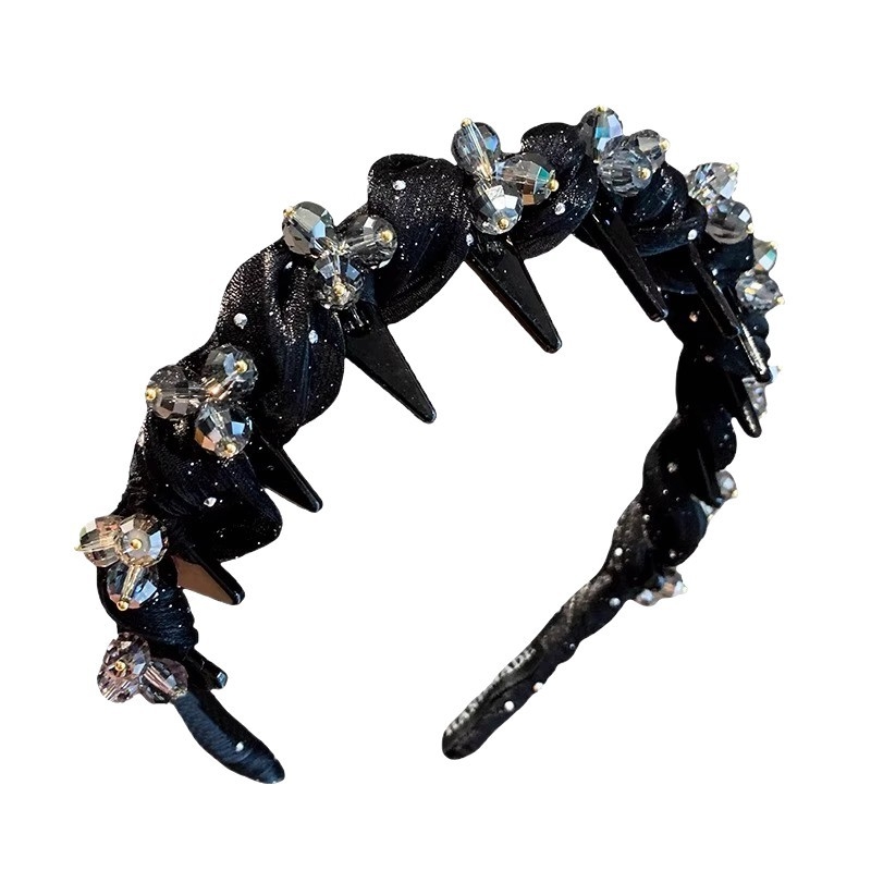 Diadem za kosu s kristalima, pletena kopča za kosu, ručno izrađena, elegantan stil za žene