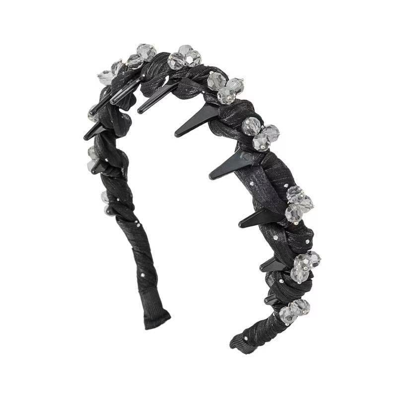 Diadem za kosu s kristalima, pletena kopča za kosu, ručno izrađena, elegantan stil za žene