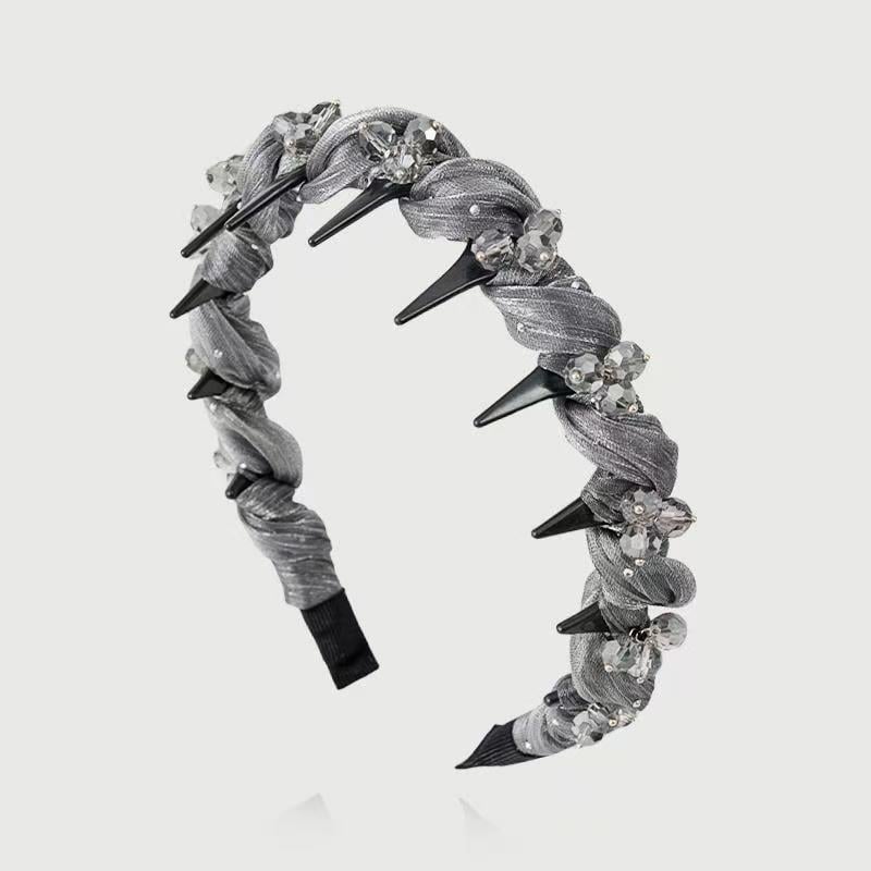 Diadem za kosu s kristalima, pletena kopča za kosu, ručno izrađena, elegantan stil za žene