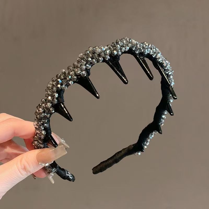 Diadem za kosu s kristalima, pletena kopča za kosu, ručno izrađena, elegantan stil za žene