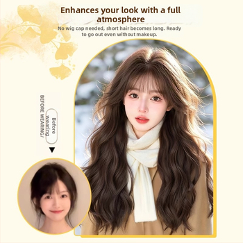 Perika za žene s velikim valovima, volumen, zračni fringe, vlakna otporna na toplinu, mehanizam