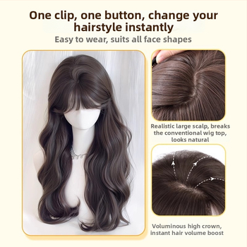 Perika za žene s velikim valovima, volumen, zračni fringe, vlakna otporna na toplinu, mehanizam