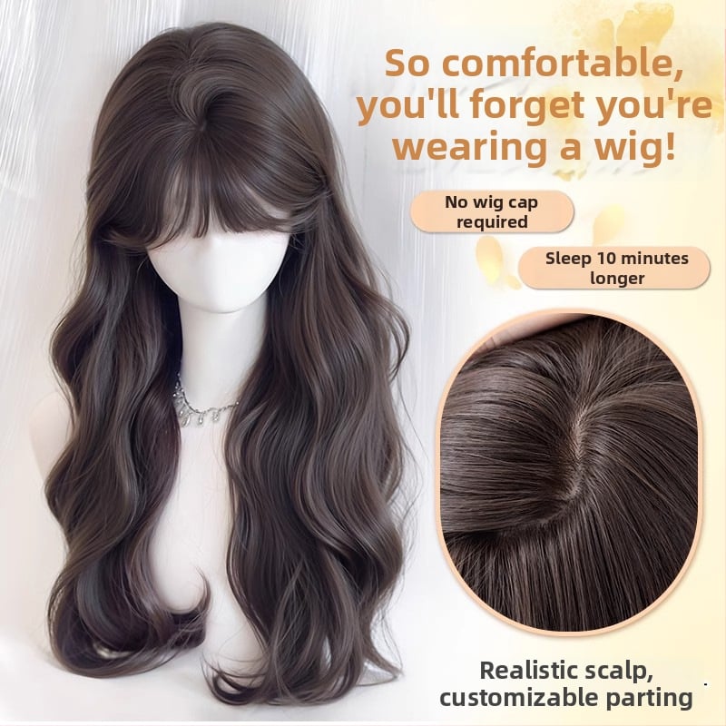 Perika za žene s velikim valovima, volumen, zračni fringe, vlakna otporna na toplinu, mehanizam