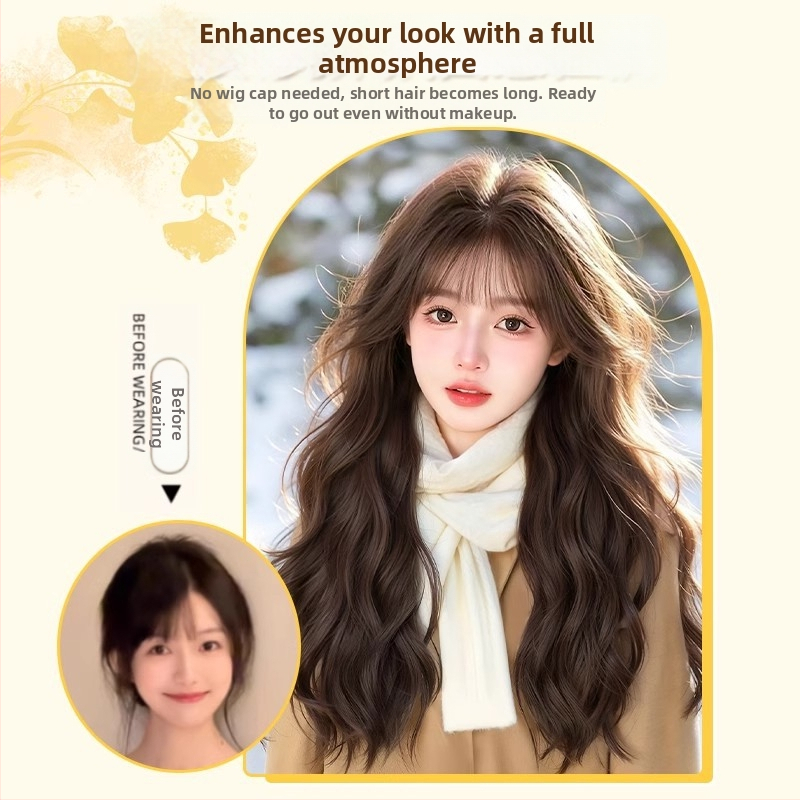 Perika za žene s velikim valovima, volumen, zračni fringe, vlakna otporna na toplinu, mehanizam