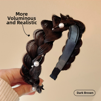 Čelavka za kosu s perlama i ribljom kostom (Materijal: sintetička svila s imitacijom perli; Izrada: ručna; Stil: sladak; Za žene)