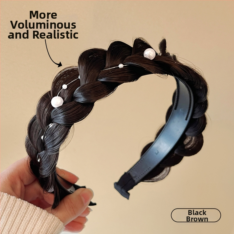 Čelavka za kosu s perlama i ribljom kostom (Materijal: sintetička svila s imitacijom perli; Izrada: ručna; Stil: sladak; Za žene)