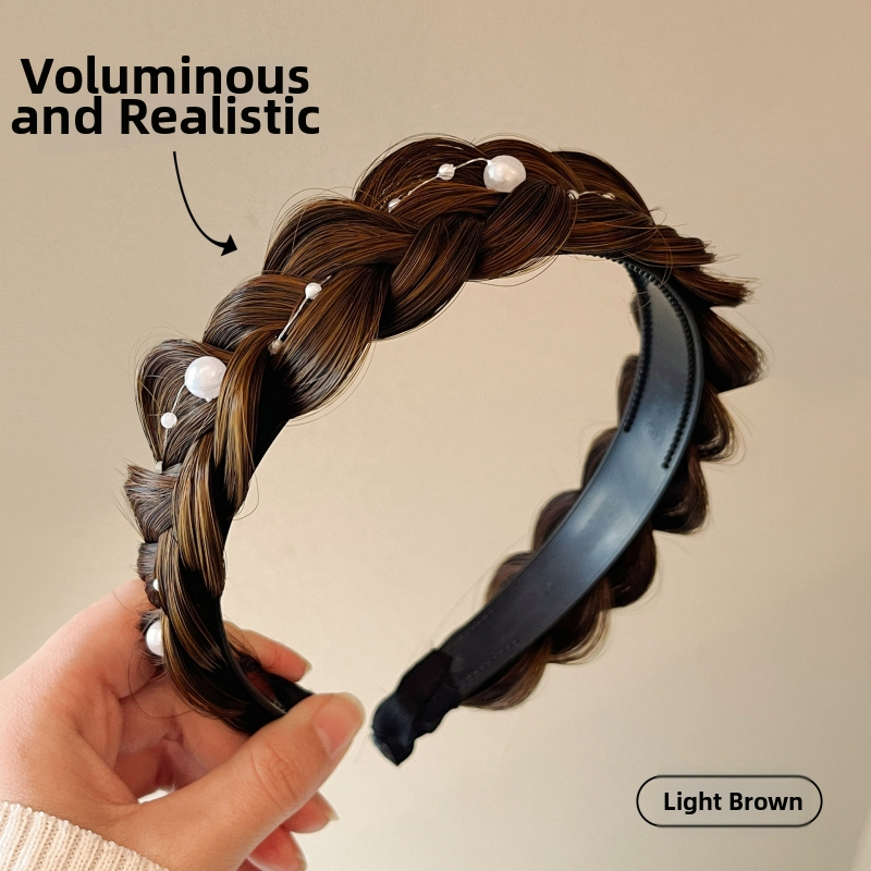 Čelavka za kosu s perlama i ribljom kostom (Materijal: sintetička svila s imitacijom perli; Izrada: ručna; Stil: sladak; Za žene)