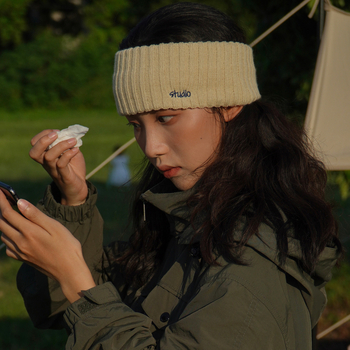 Pletena traka za kosu, unisex, japansko-korejski stil, karirani uzorak, tekstni dizajn