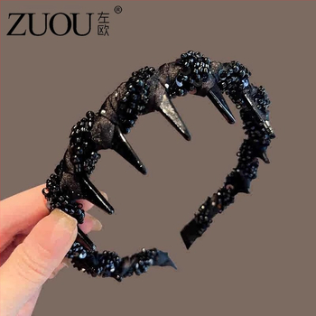 Xixun platnena traka za kosu sa zubima – ručno izrađena, korejski stil, za žene