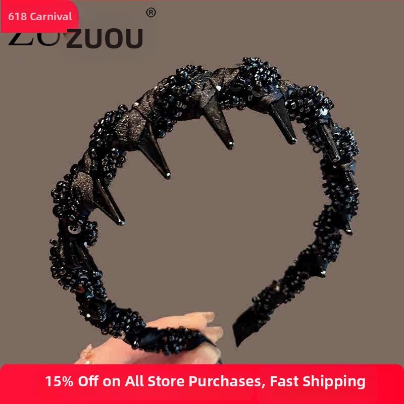 Xixun platnena traka za kosu sa zubima – ručno izrađena, korejski stil, za žene