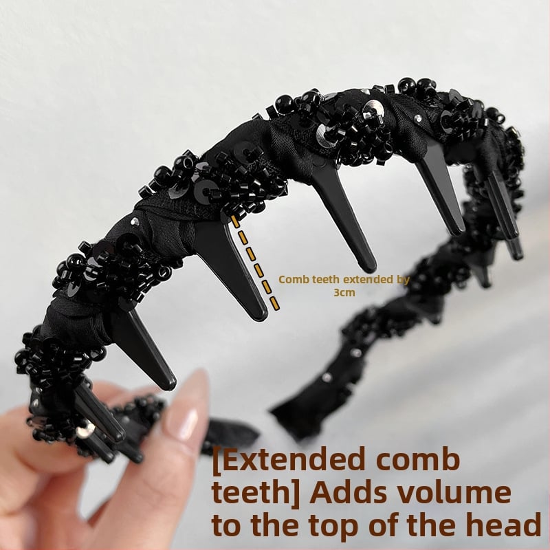 Xixun platnena traka za kosu sa zubima – ručno izrađena, korejski stil, za žene