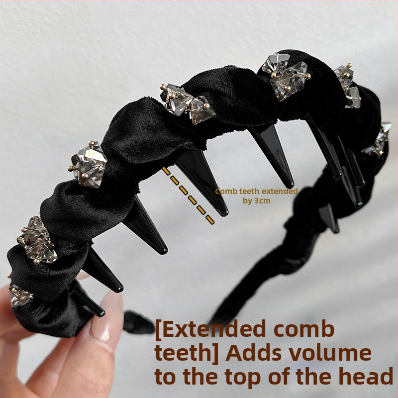 Xixun platnena traka za kosu sa zubima – ručno izrađena, korejski stil, za žene