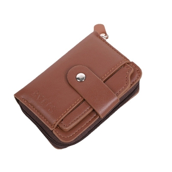 Portofel scurt pentru bărbați cu mai multe compartimente pentru carduri și buzunar pentru monede, piele PU, căptușeală din poliester, stil urban