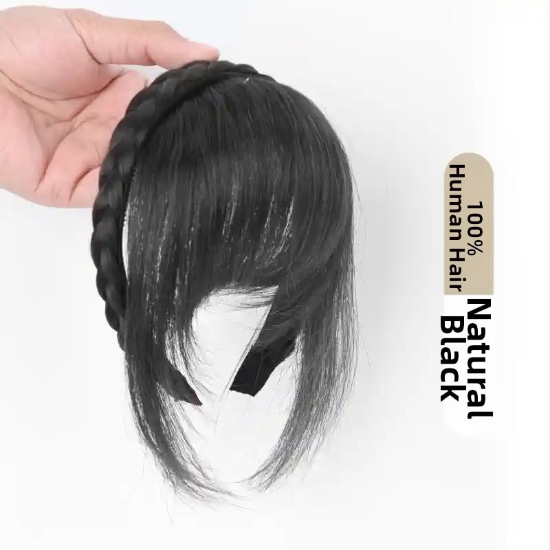 Perika od ljudske kose s integriranim frizom i prednjim dijelom koji skriva sijedu kosu (model LH122; materijal: ljudska kosa; frizura: ravna ili kos; može se bojati ili peglaiti; pogodna za sve oblike lica)