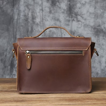 Muška crossbody torba Jin Hongwei od prave kože – višenamjenska, jednobojna, podstava od poliestera