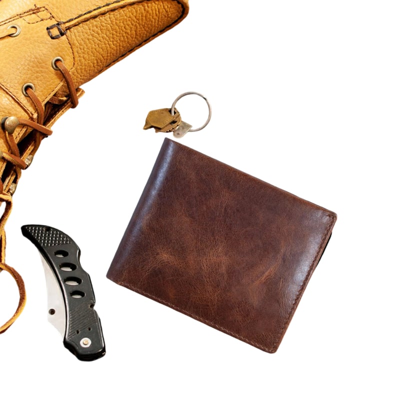 Portofel din piele naturală pentru bărbați, pliabil, cu compartimente pentru carduri, bancnote, monede, sloturi pentru fotografii și certificate, personalizabil