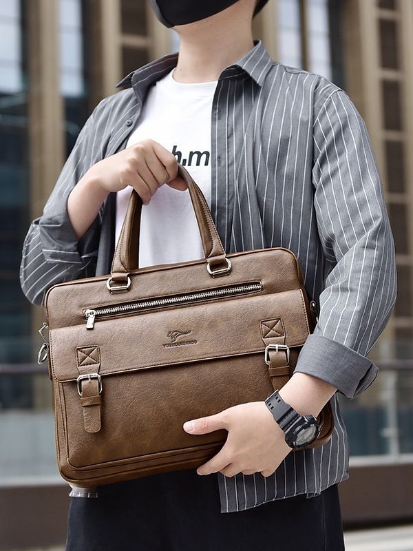 Mike Kangaroo muška torba, gradski stil, PU koža, zaštita od krađe, velik kapacitet, za putovanja