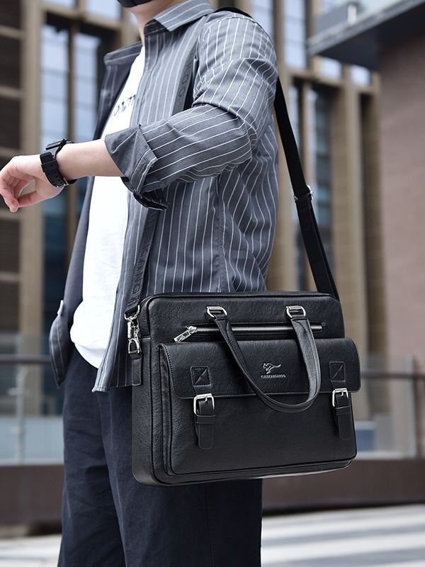 Mike Kangaroo muška torba, gradski stil, PU koža, zaštita od krađe, velik kapacitet, za putovanja