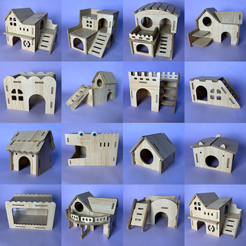 Casă pentru hamster din lemn, cu două etaje, brand Bamboo rhyme, pentru toate sezoanele