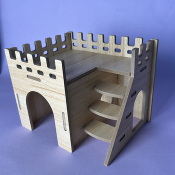 Casă pentru hamster din lemn, cu două etaje, brand Bamboo rhyme, pentru toate sezoanele