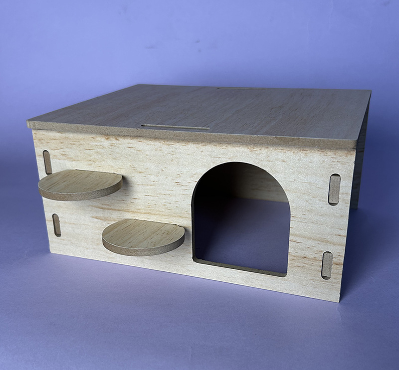 Casă pentru hamster din lemn, cu două etaje, brand Bamboo rhyme, pentru toate sezoanele