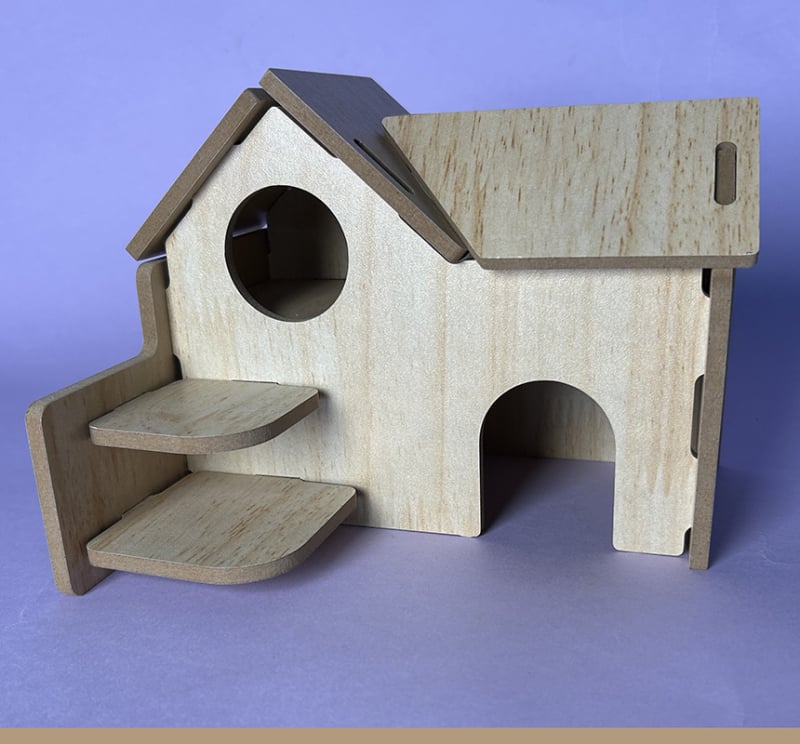 Casă pentru hamster din lemn, cu două etaje, brand Bamboo rhyme, pentru toate sezoanele