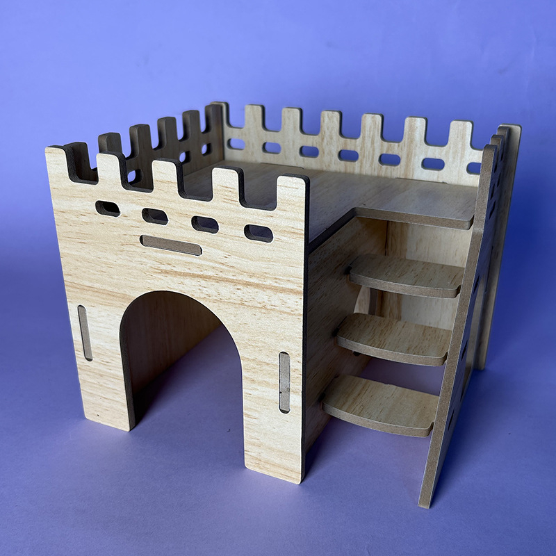 Casă pentru hamster din lemn, cu două etaje, brand Bamboo rhyme, pentru toate sezoanele