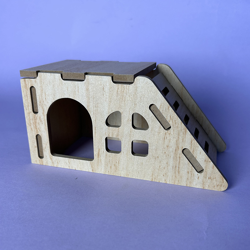 Casă pentru hamster din lemn, cu două etaje, brand Bamboo rhyme, pentru toate sezoanele