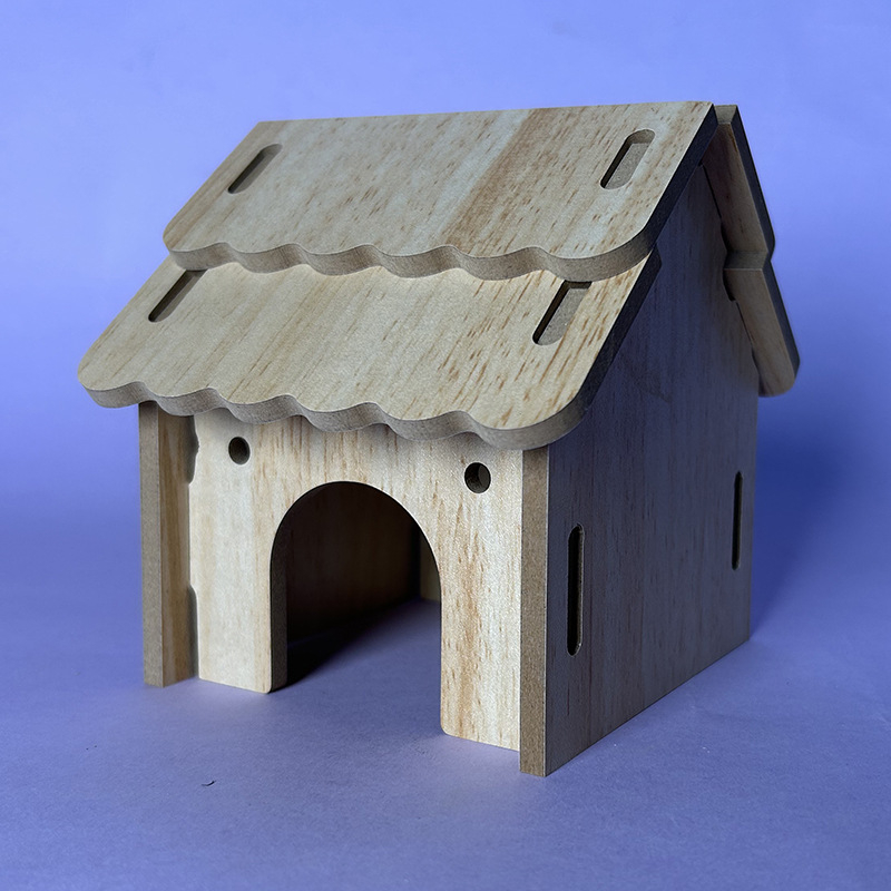 Casă pentru hamster din lemn, cu două etaje, brand Bamboo rhyme, pentru toate sezoanele