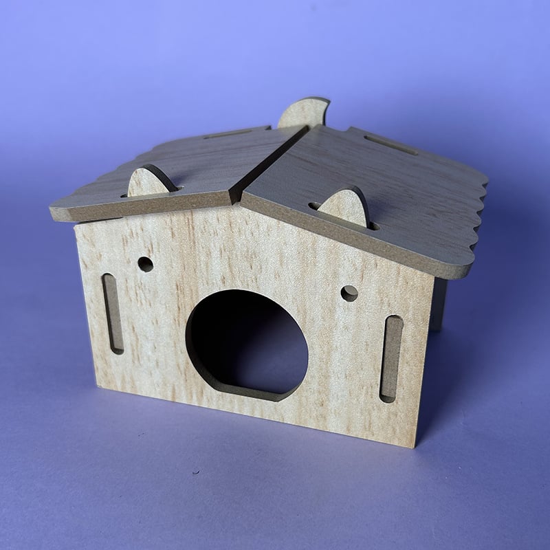 Casă pentru hamster din lemn, cu două etaje, brand Bamboo rhyme, pentru toate sezoanele