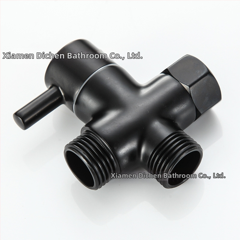 DCF-2003 Meďný trojcestný vodný rozdeľovač so spínačným ventilom, závitové pripojenie, 0–90°C, 0,8–1,2 MPa