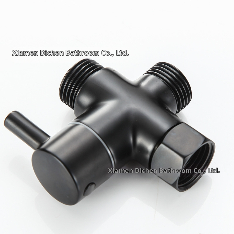 DCF-2003 Meďný trojcestný vodný rozdeľovač so spínačným ventilom, závitové pripojenie, 0–90°C, 0,8–1,2 MPa