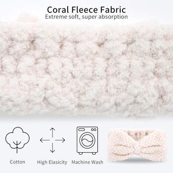 Čelenka za kosu od koralnog baršuna s mašnom – elastična, nježna prema koži, za pranje lica i nanošenje šminke