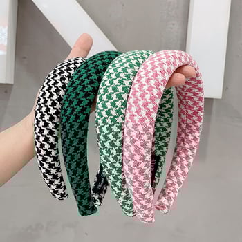 Obruč za kosu od spužve s kariranim uzorkom, U-oblik, ručno izrađeno, za žene, jesen 2022