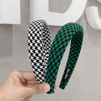 Obruč za kosu od spužve s kariranim uzorkom, U-oblik, ručno izrađeno, za žene, jesen 2022