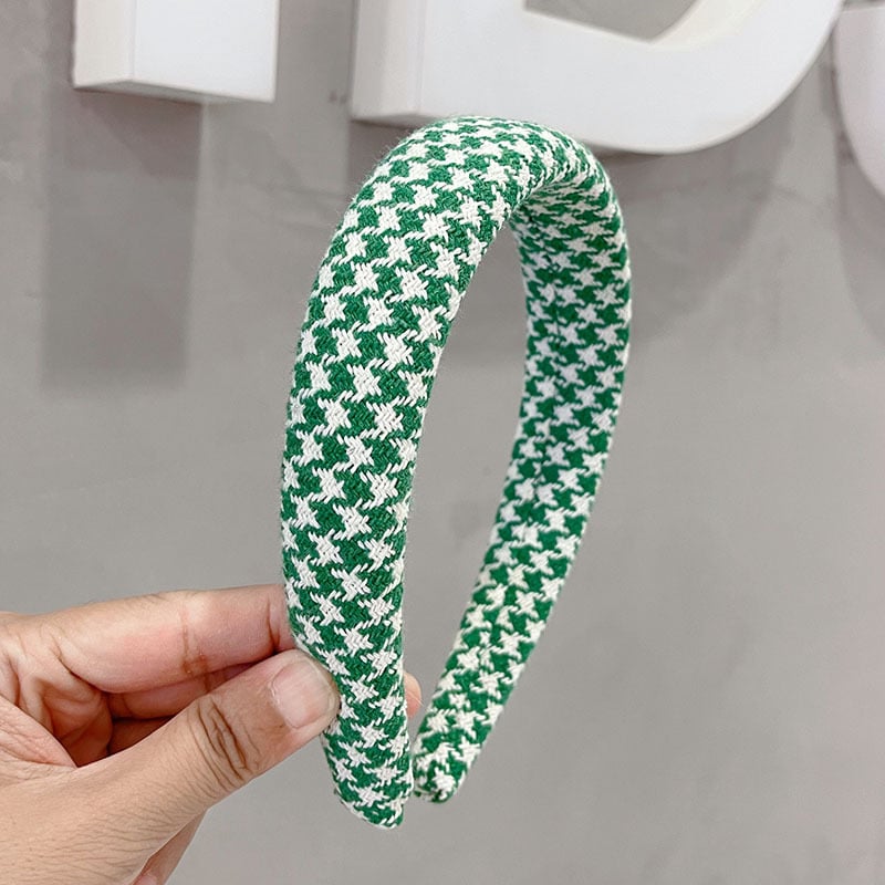 Obruč za kosu od spužve s kariranim uzorkom, U-oblik, ručno izrađeno, za žene, jesen 2022