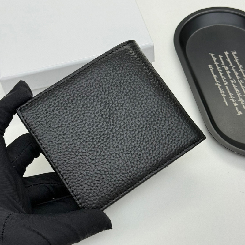 Portofel bărbătesc din piele naturală, cu două pliuri, stil retro european-american, culoare solidă, Bavice