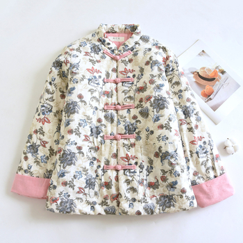 Bavlnená bunda s dlhými rukávmi, okrúhly golier, super hrubá izolácia, výplň z bavlny, retro štýl, zimné obdobie 2024, pre dospelých