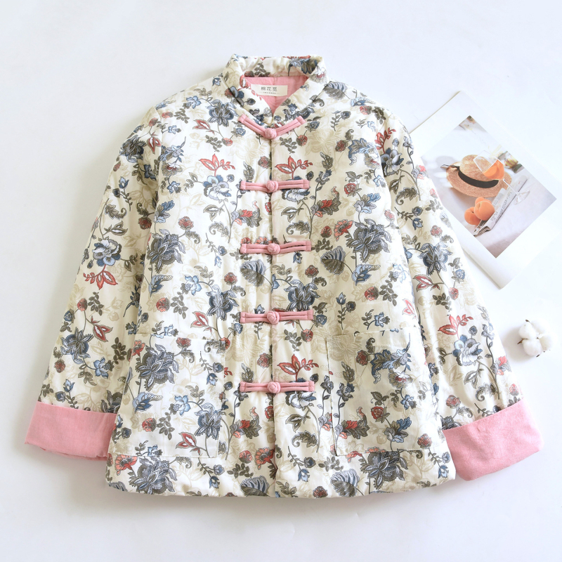 Bavlnená bunda s dlhými rukávmi, okrúhly golier, super hrubá izolácia, výplň z bavlny, retro štýl, zimné obdobie 2024, pre dospelých