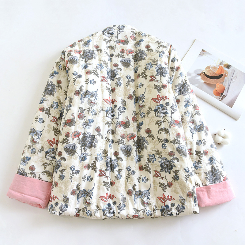 Bavlnená bunda s dlhými rukávmi, okrúhly golier, super hrubá izolácia, výplň z bavlny, retro štýl, zimné obdobie 2024, pre dospelých