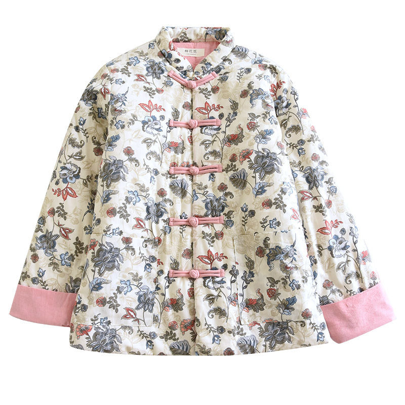 Bavlnená bunda s dlhými rukávmi, okrúhly golier, super hrubá izolácia, výplň z bavlny, retro štýl, zimné obdobie 2024, pre dospelých