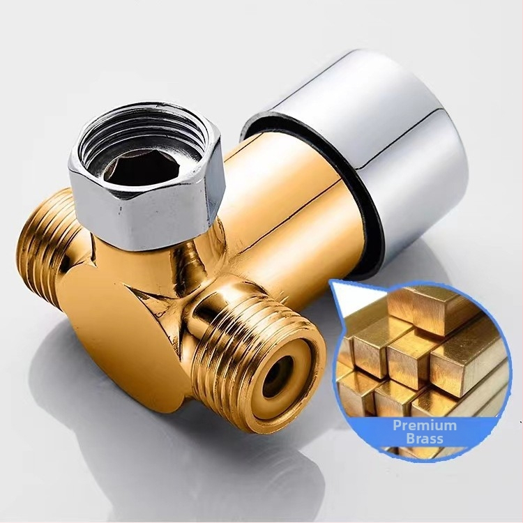 Θερμοστατικός τριών-ροών διανομέας ανάμιξης ζεστού και κρύου νερού, ολόσωμο χαλκό σώμα, 0.1–1.6 MPa, ζεστό 90°C, κρύο 0°C