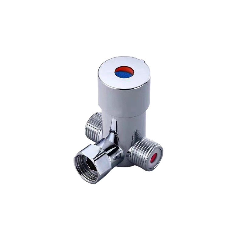 Θερμοστατικός τριών-ροών διανομέας ανάμιξης ζεστού και κρύου νερού, ολόσωμο χαλκό σώμα, 0.1–1.6 MPa, ζεστό 90°C, κρύο 0°C