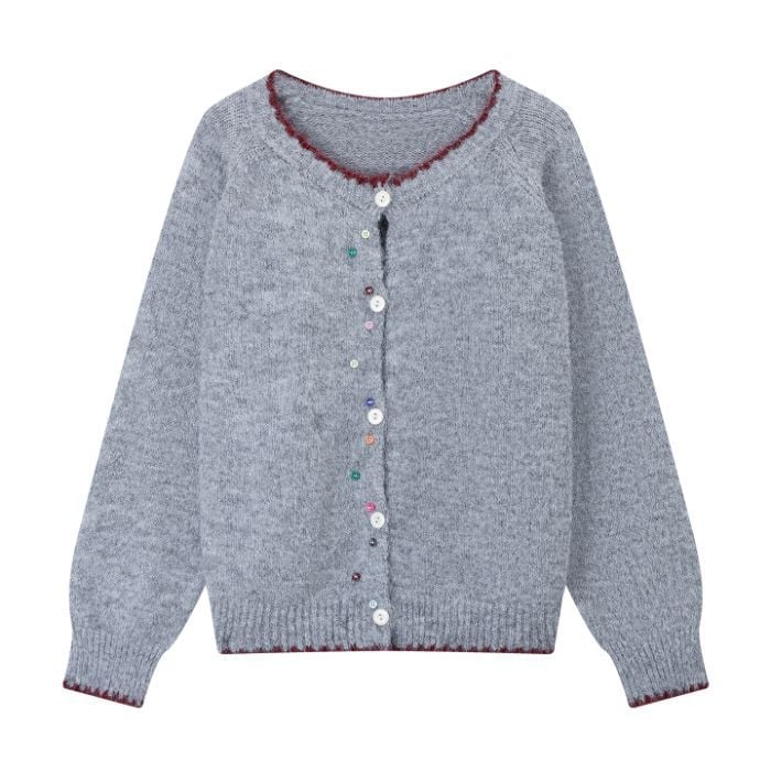 Кардиган, тънък силует, кръгло деколте, дълги ръкави, плетена материя, полиестер смес 50-70%